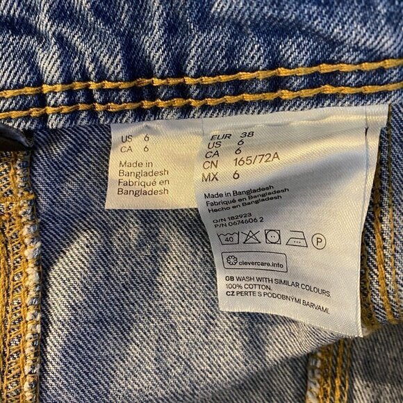 H&M Divided Jean Skirt Full Button Front Size 6 Align - Picture 3 of 5